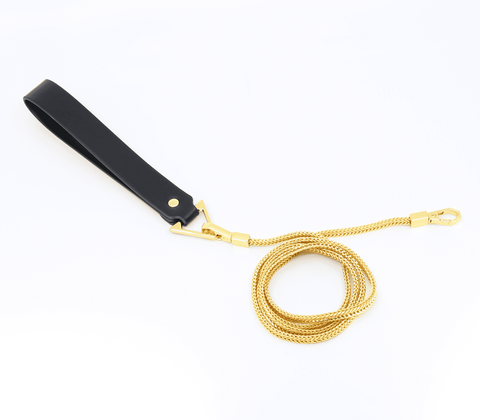 Love In Leather Fetish Play Snake Chain Lead with Snake Chain Design - Collars and Leads