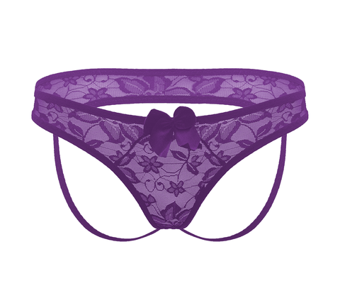 Love In Leather Sexy Crotchless Panties For Women OS - G-Strings, Panties and Shorts