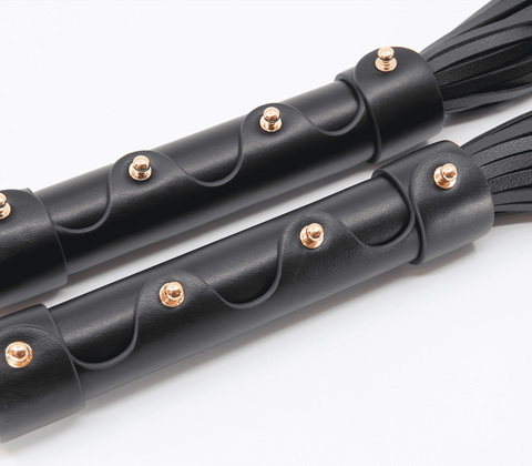 Love In Leather BDSM Flogger With Coloured Hardware Premium Impact Sex Toy - Whips And Crops
