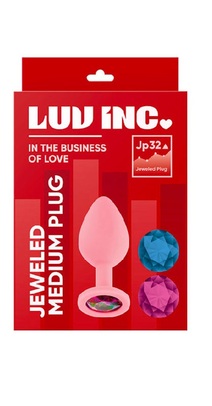 Luv Inc Jp32 Medium Jeweled Plug Pink