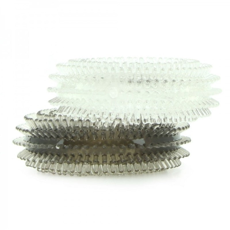 Mack Tuff Ribbed Cock Rings Clear and Smoke - - Cock Rings