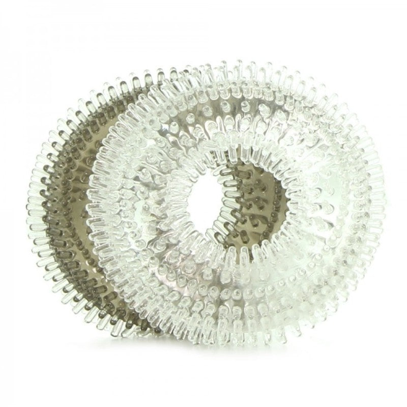 Mack Tuff Ribbed Cock Rings Clear and Smoke - - Cock Rings