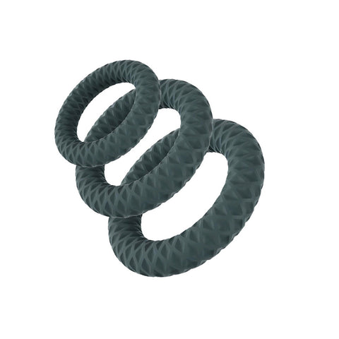 Maia Toys ONYX Versatile Vibrant Pleasure Rings Set of Three Cock Rings - Cock Rings