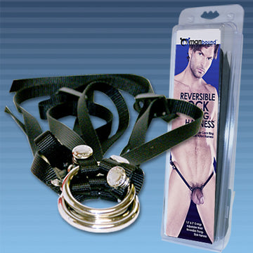 Manbound Reversible Rubber Cock Ring Harness