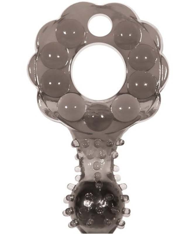 Crossbones Mighty Marble Single Bullet Smoke - - Vibrating Cock Rings