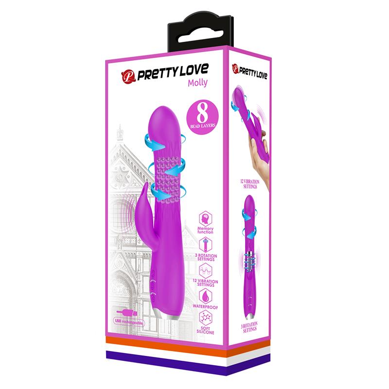 Baile Molly Rechargeable and Rotating Rabbit Vibrator - Rabbit Vibrators