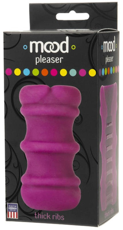 Mood Pleaser Thick Ribs Purple - - Masturbators and Strokers