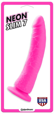 Pipedream Products Neon Slim 7 Tapered Tip Realistic Dildo with Suction Cup - Remote Control Vibrators