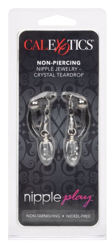 Nipple Play Non-Piercing Nipple Jewelry Crystal Teardrop - - Nipple and Clit Clamps