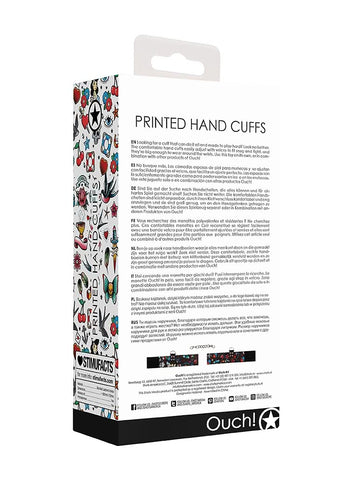 Shots Toys Old School Tattoo Style Printed Hand Cuffs - Cuffs And Restraints