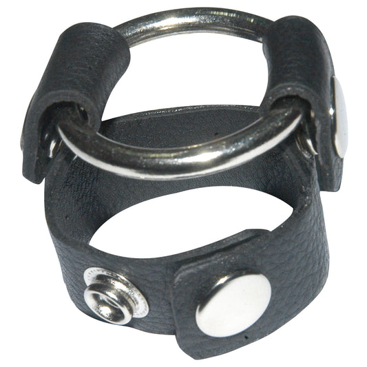 Sinners Leather Cock Ring With O-Ring