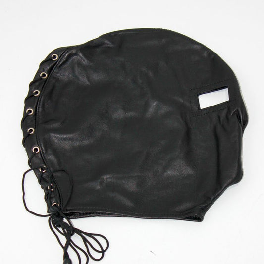 Open Eyed BDSM Hood Faux Leather - - Bondage Hoods