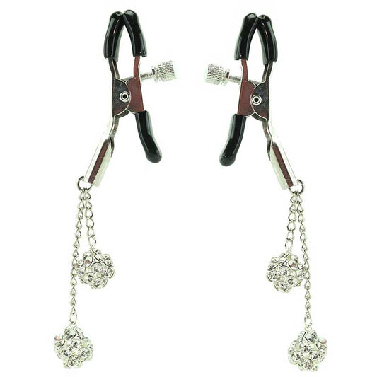 Ornament Adjustable Nipple Clamps With Jewel Accents - - Nipple and Clit Clamps