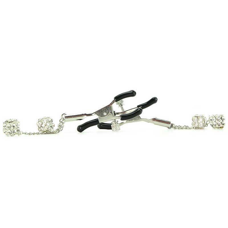 Ornament Adjustable Nipple Clamps With Jewel Accents - - Nipple and Clit Clamps