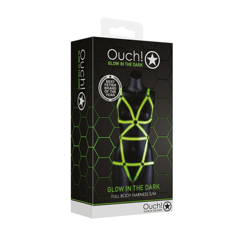 Shots Toys Glow in the Dark Full Body Harness - Cuffs And Restraints