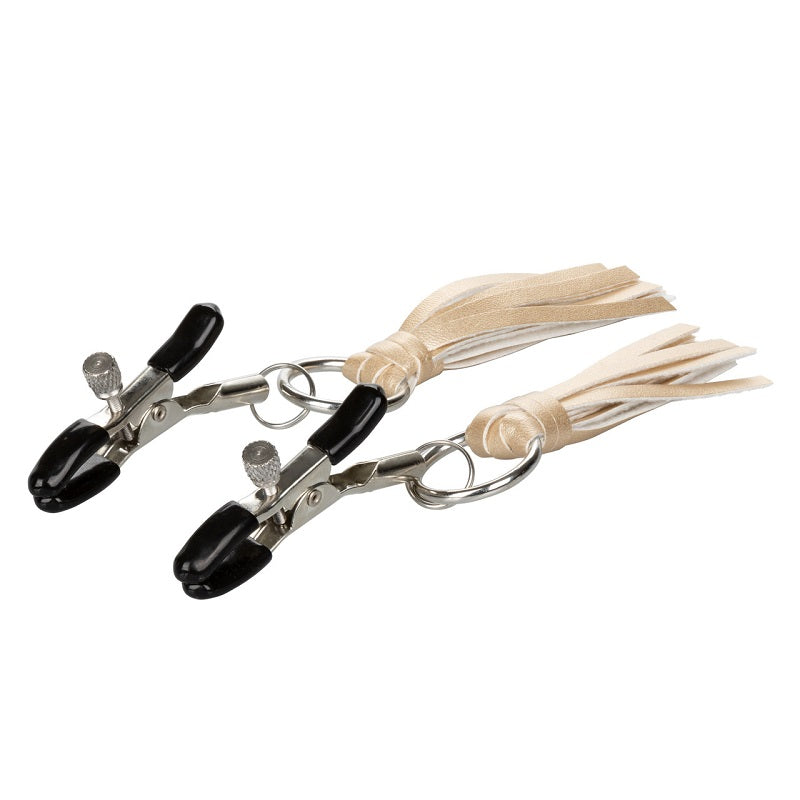 California Exotics Playful Tassels Nipple Clamps - - Nipple and Clit Clamps