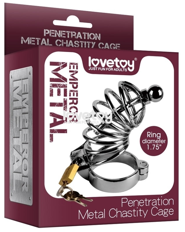 Penetration Metal Chastity Cage - - Male Chastity