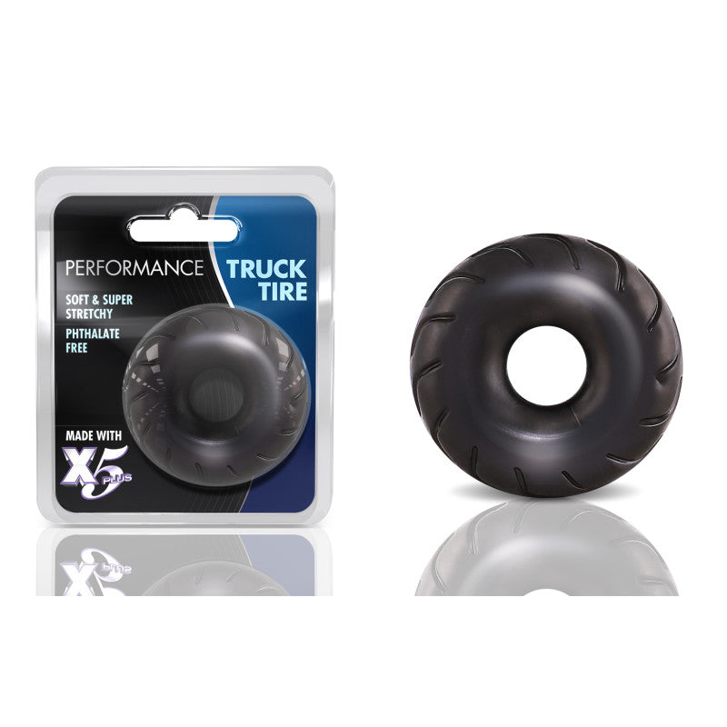 Performance Truck Tire Stretchy Cock Ring - Black - - Stretchy Cock Rings