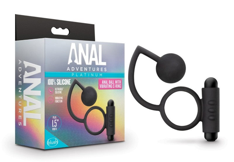 Platinum Anal Ball & Vibrating C-Ring - - Vibrating Cock Rings