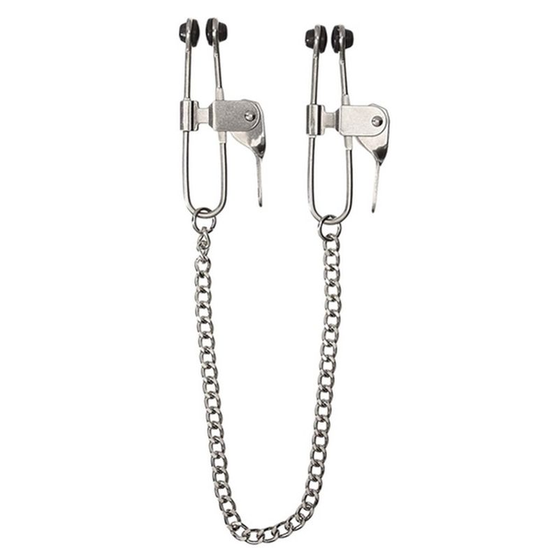 Nipple Press Clover Clamps With Chain - - Nipple and Clit Clamps