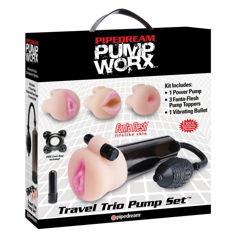 Pump Worx Travel Trio Penis Pump Kit - - Pumps, Extenders And Sleeves