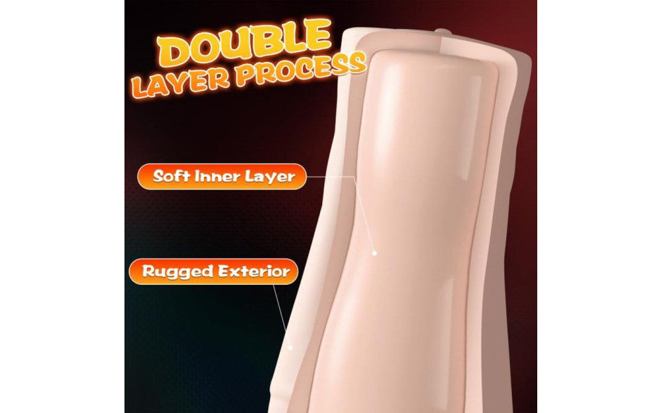 Xise Penny Pussy Dual Layer Vibrating Male Masturbator - - Masturbators and Strokers