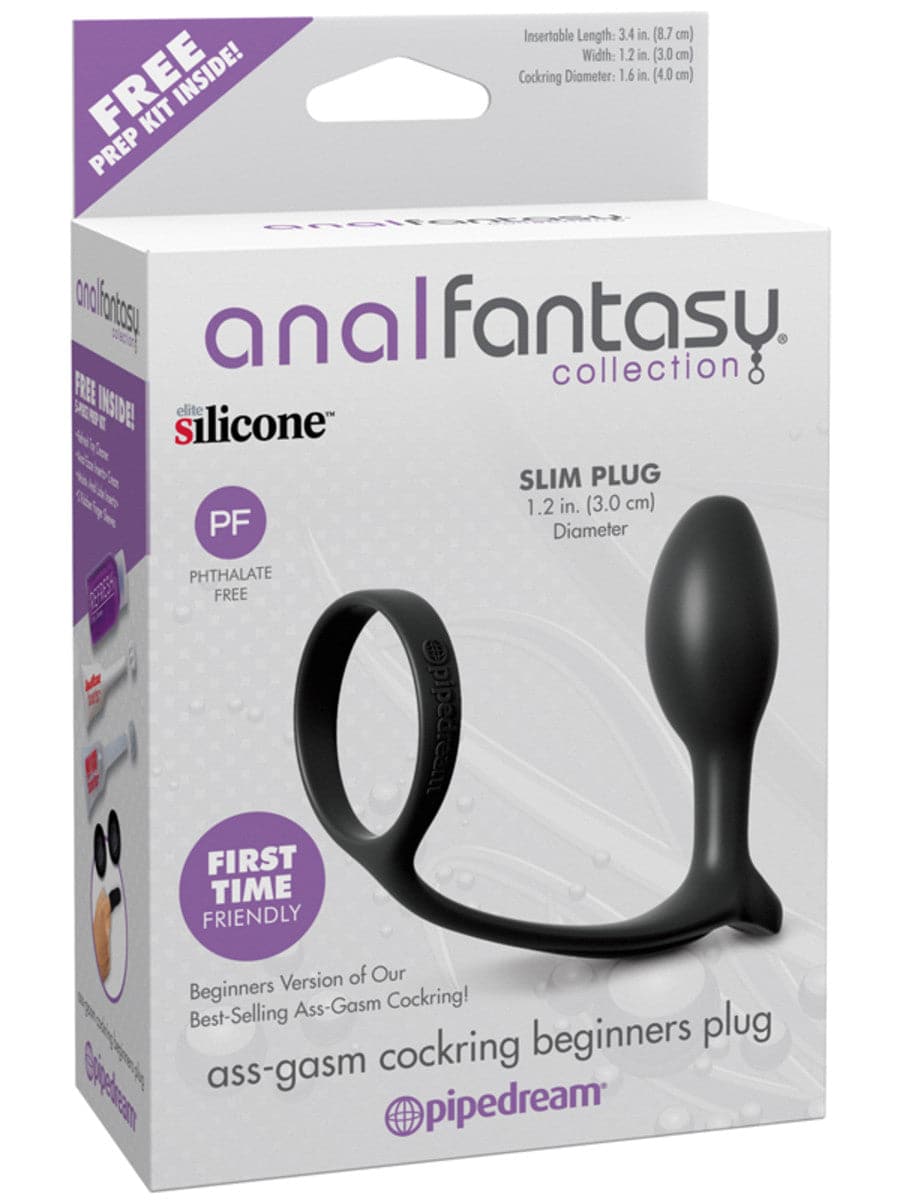 Anal Fantasy Collection Ass-Gasm Cock Ring Plug 2.0 Beginner - - Ball and Cock Toys
