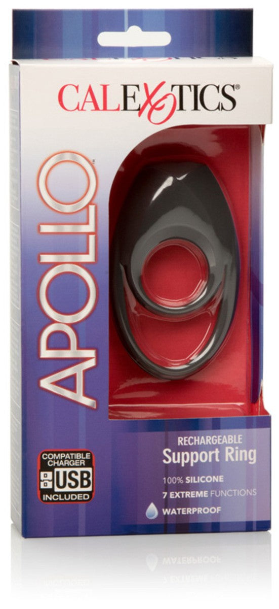 Apollo Rechargeable Vibrating Support Cock Ring - - Vibrating Cock Rings