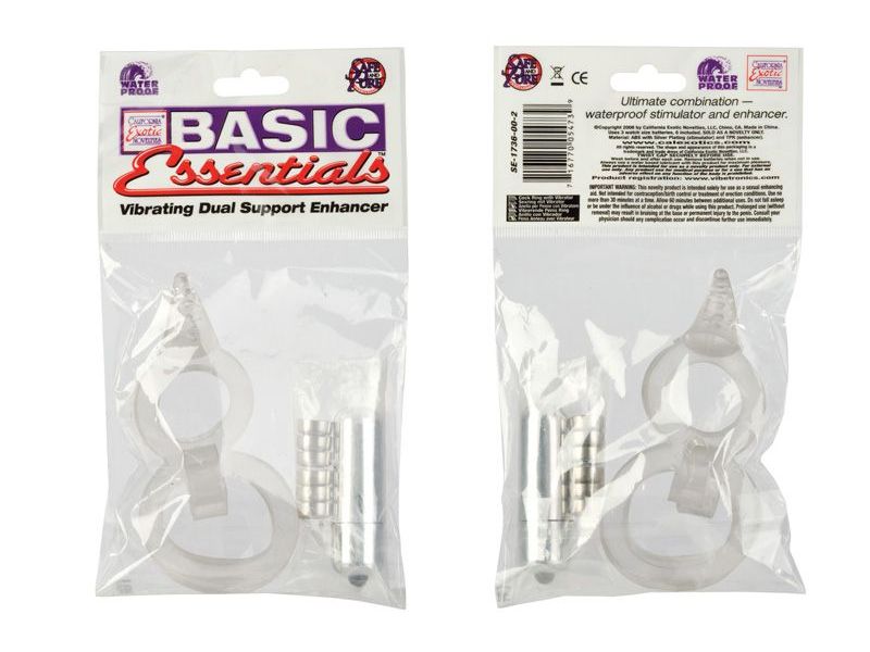 Basic Essentials Vibrating Dual Support Enhancer - - Cock Rings