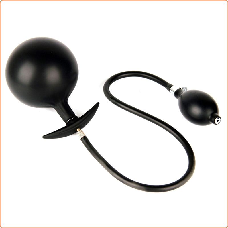 Inflatable Dildo Metal Ball Inside Butt Plug - - Butt Plugs