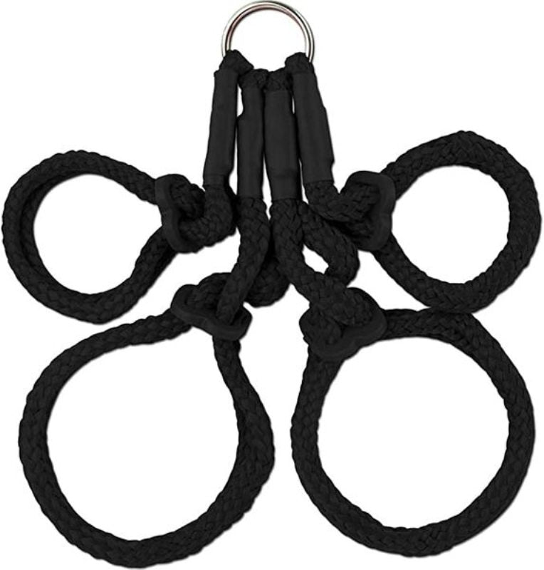 Japanese Silk Rope Hogtie - Black - - Cuffs And Restraints