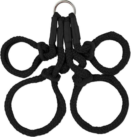 Japanese Silk Rope Hogtie - Black - - Cuffs And Restraints