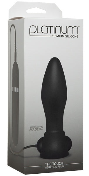 Platinum Premium Silicone The Touch Vibrating Plug Black - - Butt Plugs