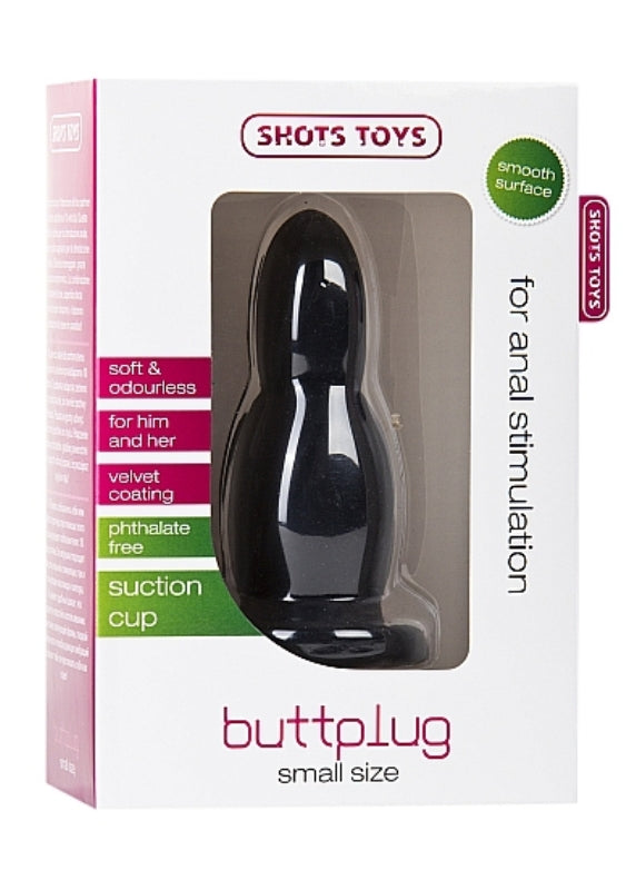 Shots Toys Small Silicone Butt Plug Black - - Butt Plugs