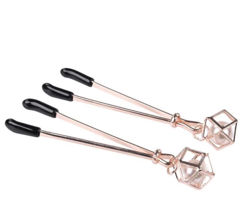 S&M Brat Pearl Nipple Clips - - Nipple and Clit Clamps
