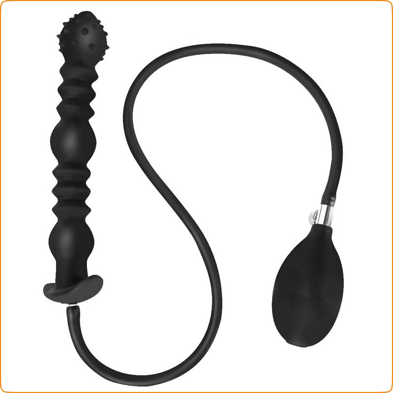 Thrusting 3 Balls Inflatable Dildo Plug - - Butt Plugs