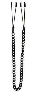 Tweezer Tip Clamps - Black Link Chain - - Nipple and Clit Clamps
