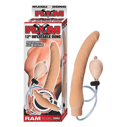 RAM 12in Realistic Inflatable Dong Expands to x3 Girth - - Inflatable Dildos and Vibrators