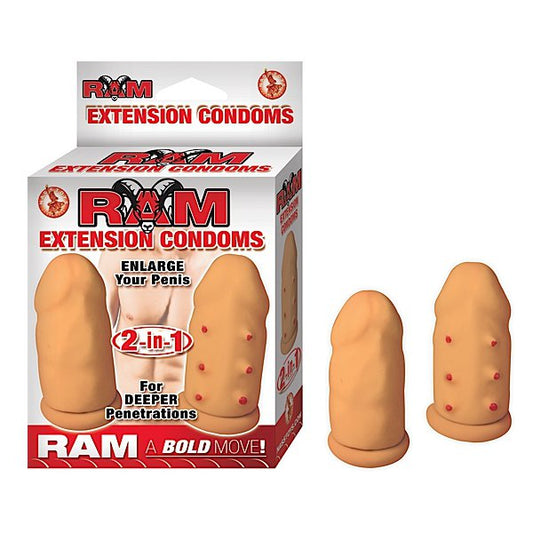 RAM Extension Condoms 2 in 1 Length and Control - - Pumps, Extenders and Sleeves