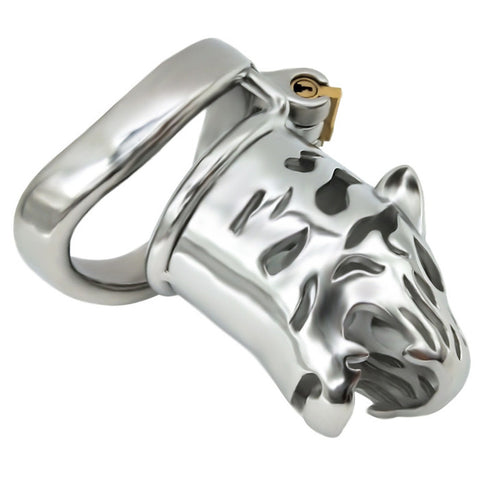 Hells Couture Ridem Tiger Silver Cock Cage Chastity Device - Male Chastity