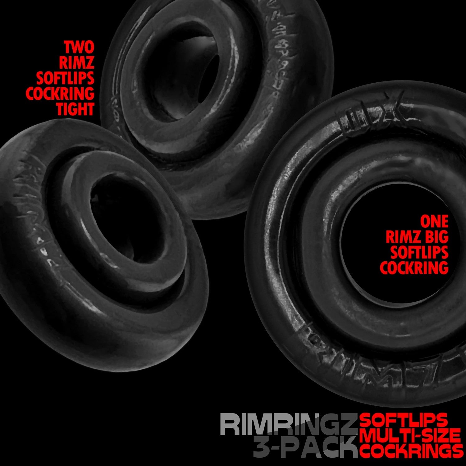 Oxballs Rimringz Multi Size 3 Pack Cock Rings - Cock Ring Sets
