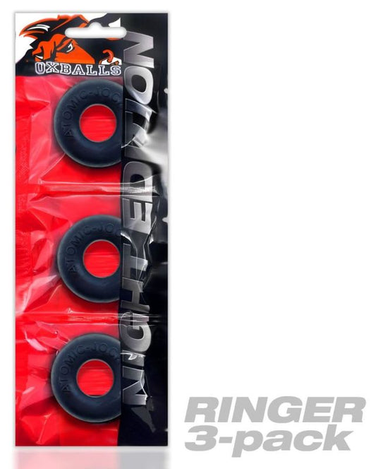 Ringer Cockring 3 Pack Special Edition Black - - Stretchy Cock Rings