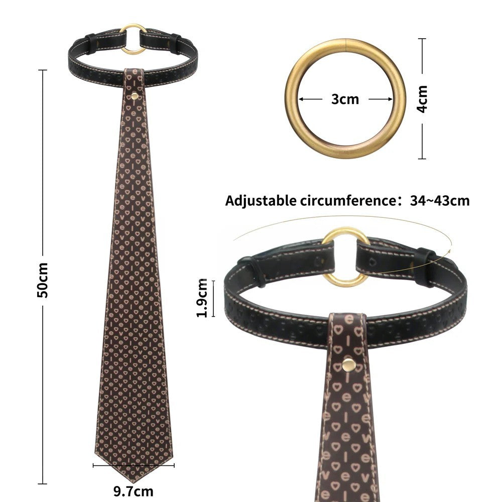 Lovetoy Bondage Tie Collar With Adjustable Strap - Collars and Leads