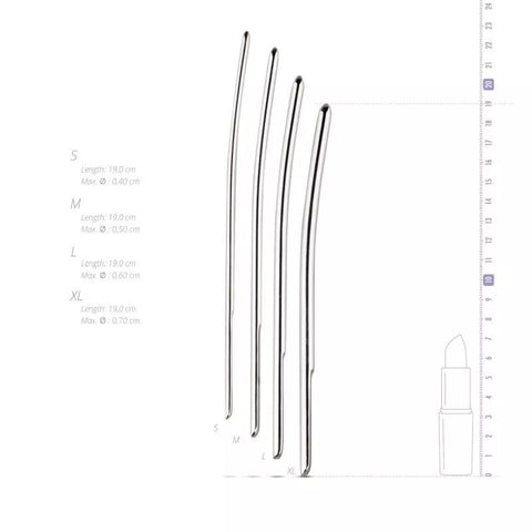 Sinner Gear Single Ended Dilator Trainer Set 4 Piece Medical Grade Steel - Urethral Sounds