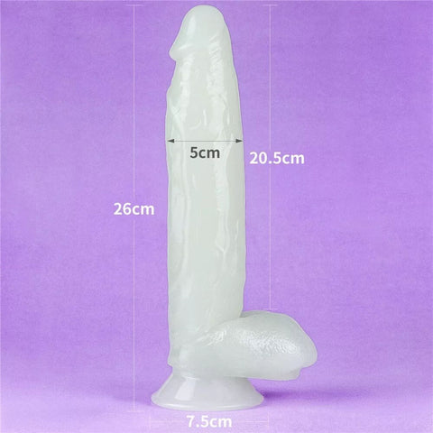 Lovetoy Lumino Play Realistic Dong 10 Inch Glow in the Dark Dildo - Realistic Dildos
