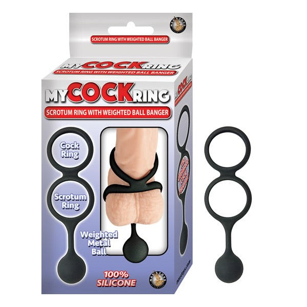 Scrotum Ring with Weight Ball Banger - - Cock Rings