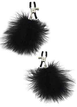 Sex & Mischief Feathered Nipple Clamps - - Nipple and Clit Clamps
