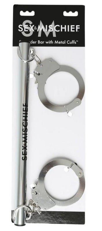 Sex and Mischief Spreader Bar with Metal Cuffs - - Spreaders and Hangers