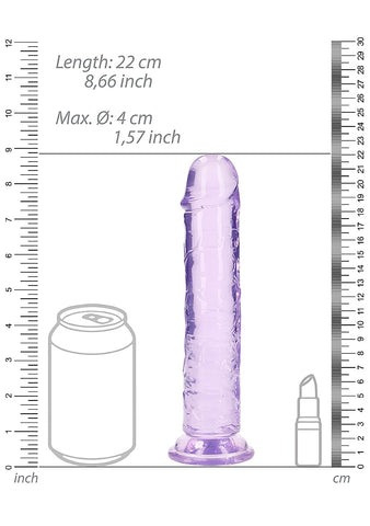 Shots Toys Realrock Crystal Clear 8 Inch No Balls Straight Dildo Suction Cup - Realistic Dildos