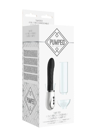 Shots Pumped Twister 4 in 1 Rechargeable Couples Pump Kit - Sex Toys For Couples